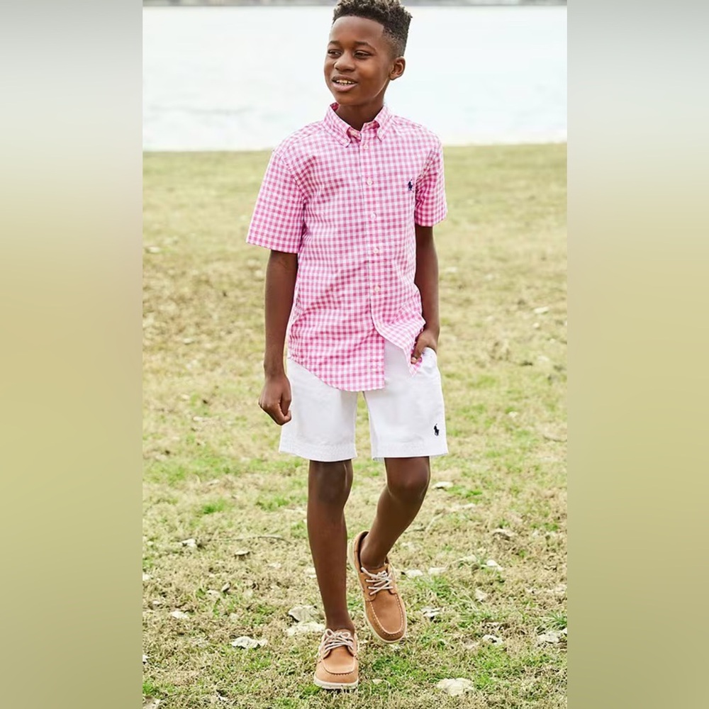 Polo Ralph Lauren Boys White Parachute Rugby Twill Shorts  | Size L 14-16 | NWT